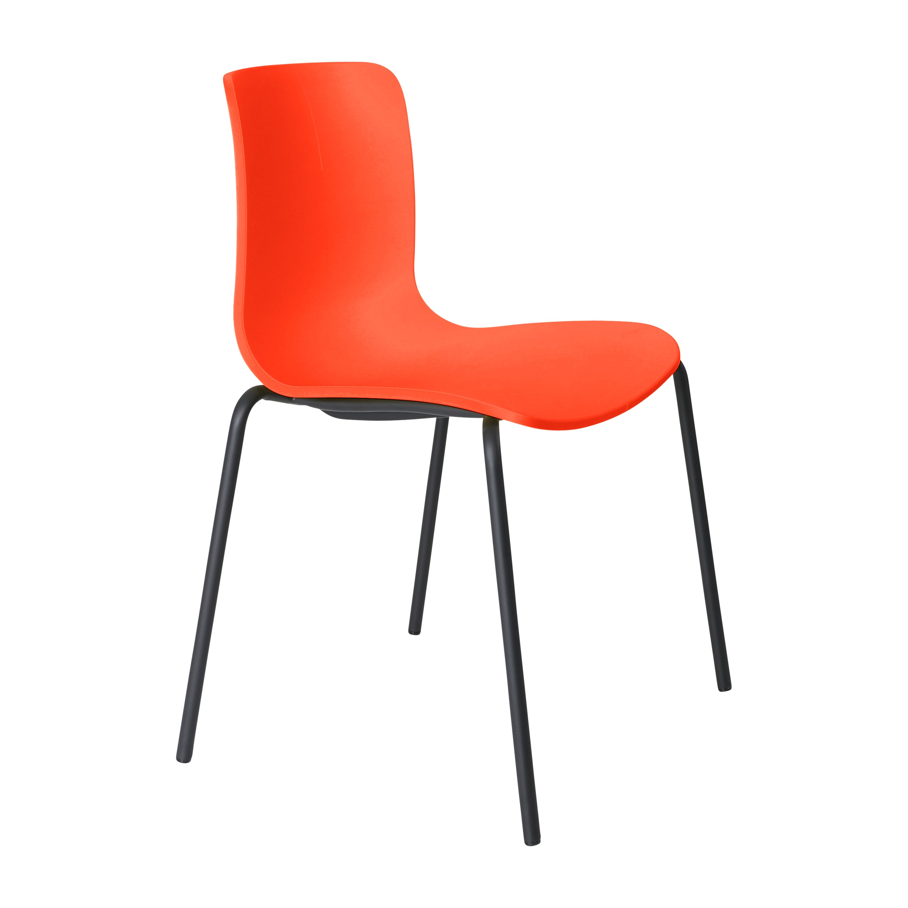 Acti Chair (Orange / 4-leg Black Powdercoat)